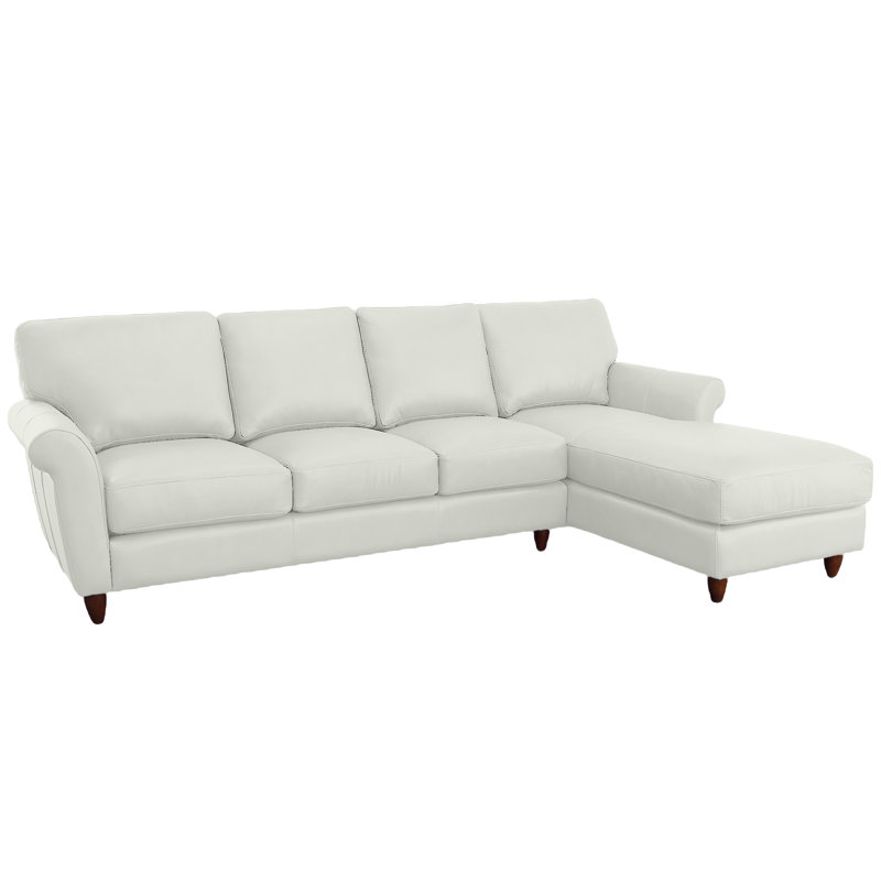 Canapé modulaire en cuir véritable Cherish, Face à la droite, Cuir véritable blanc