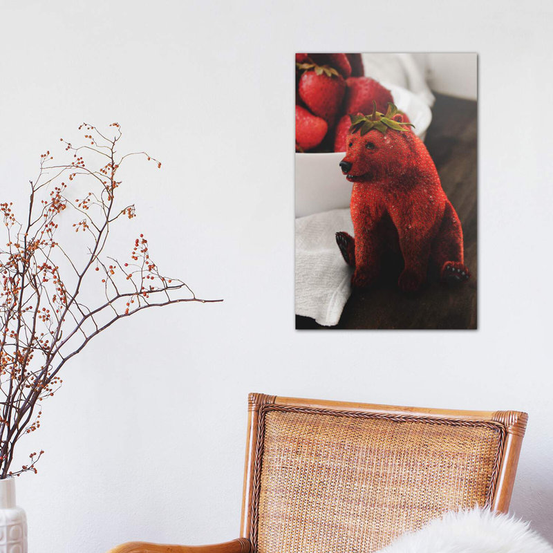 Strawbeary 1 Piece Wrapped Canvas Wall Art, 30.48 cm H x 45.72 cm W