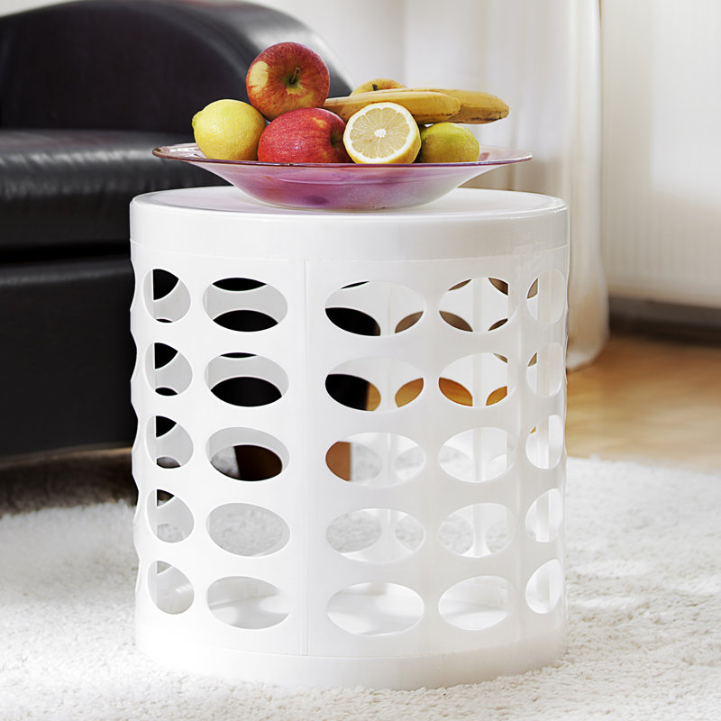 Upholstered Ottoman, White