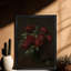 Reproduction d'art encadrée noire, "The Night dyes the red roses", reproduction d'art classique-2017475450