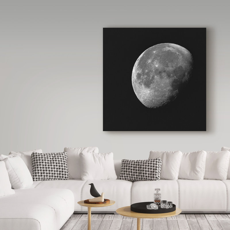 « near side of the moon », reproduction d’impression sur toile tendue, H 18 po x l 18 po x P 2 po