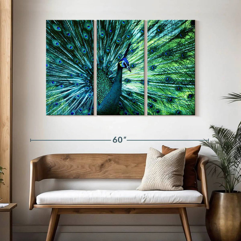 Elegant Peacock, 32" H x 50" W