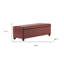 48" Red And Dark Brown Faux Leather And Solid Wood Upholstered Storage Bench With Flip Top
