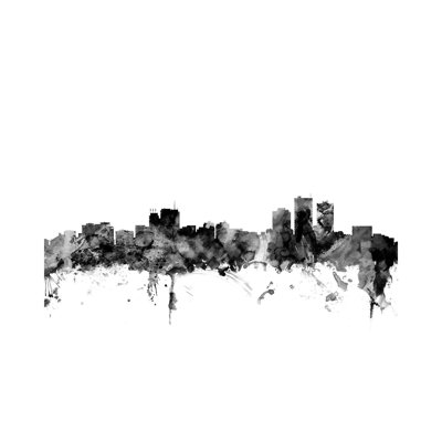 Anchorage, Alaska In Black & White by Michael Tompsett - Wrapped Canvas Gallery-Wrapped Canvas Giclée