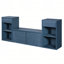 Banc de rangement tout-en-un avec coussin, compartiments, tiroirs et tablettes ouvertes, banc de rangement pour couloir, vestibule, salon-130135582