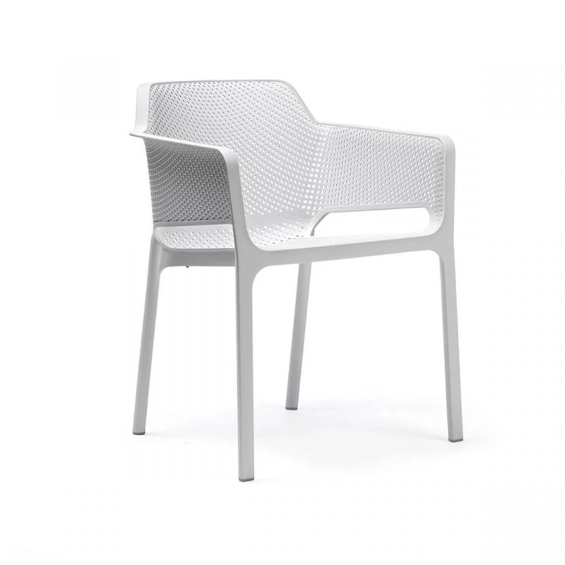Net Outdoor Dining Armchair, White