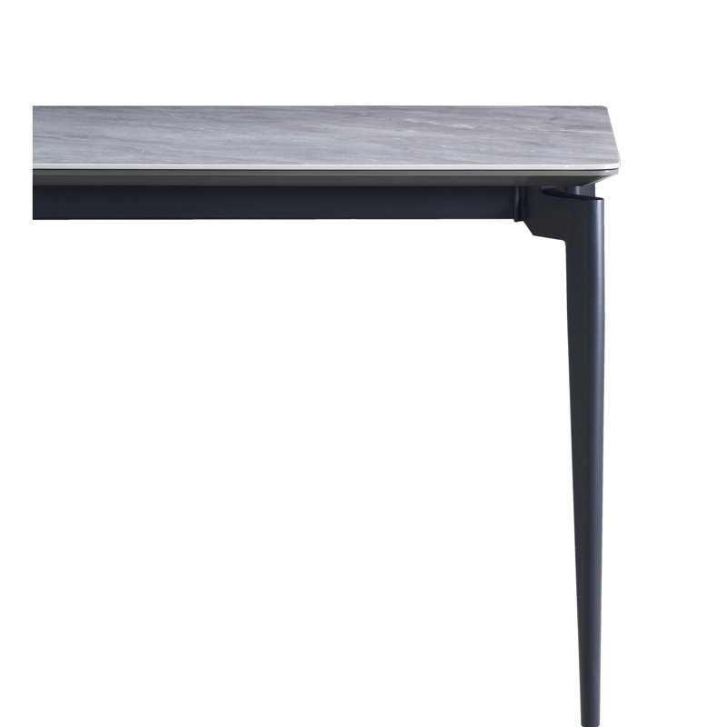 Table de cuisson en pierre frittée avec pieds noirs, spacieuse pour 6 à 8 boulangers de qualité supérieure, pour personnes