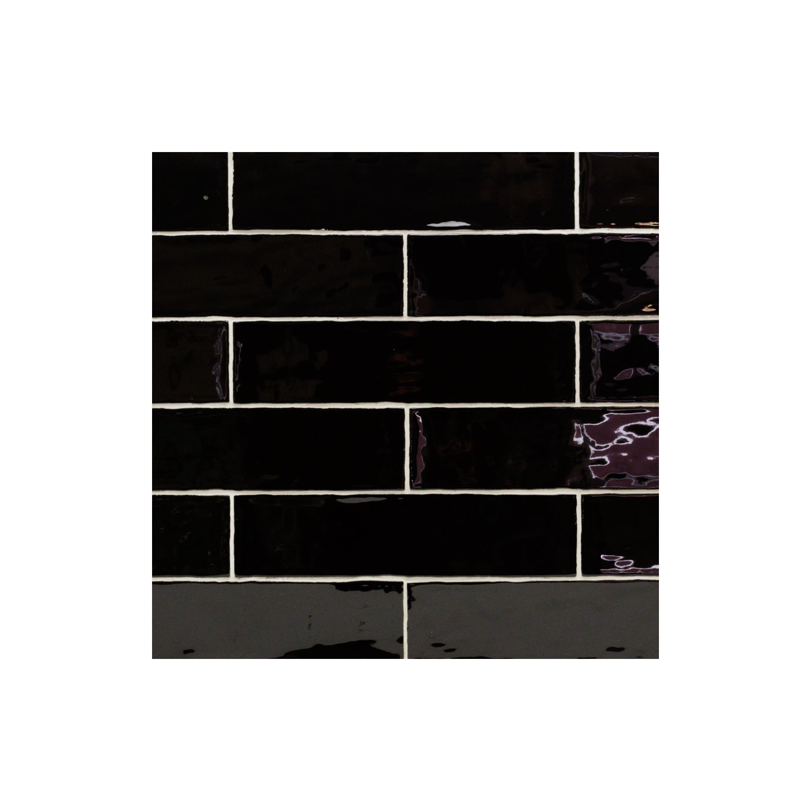 Barcelona 3" W x 12" L Polished Ceramic Subway Wall Tile (10.76 Sq. Ft. / Case), Black