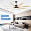 Ventilateur de plafond intérieur de 76 pouces avec 3 lumières à DEL à intensité variable et 8 pales en bois massif à télécommande pour moteur à courant continu noir