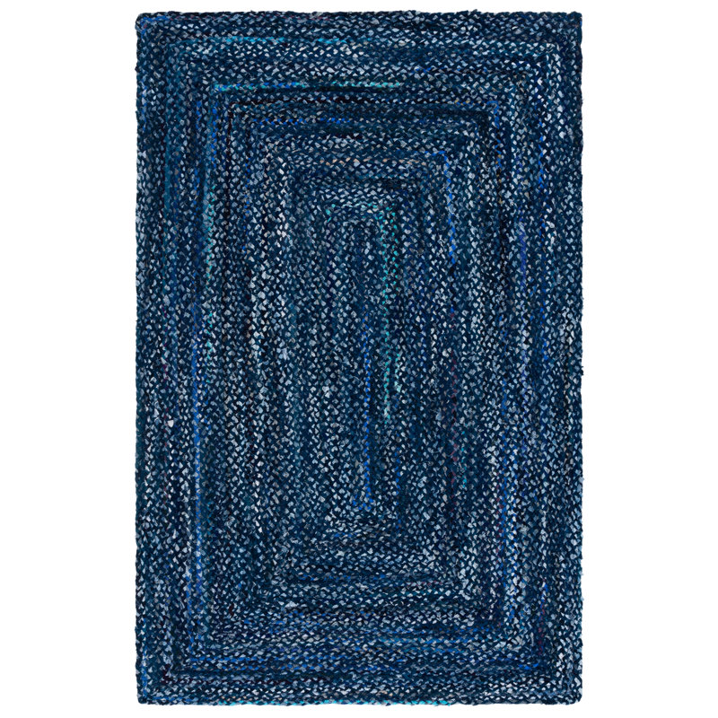 Braided Hand Woven Cotton Solid Color Indoor Rug, Rectangle 5' x 8'