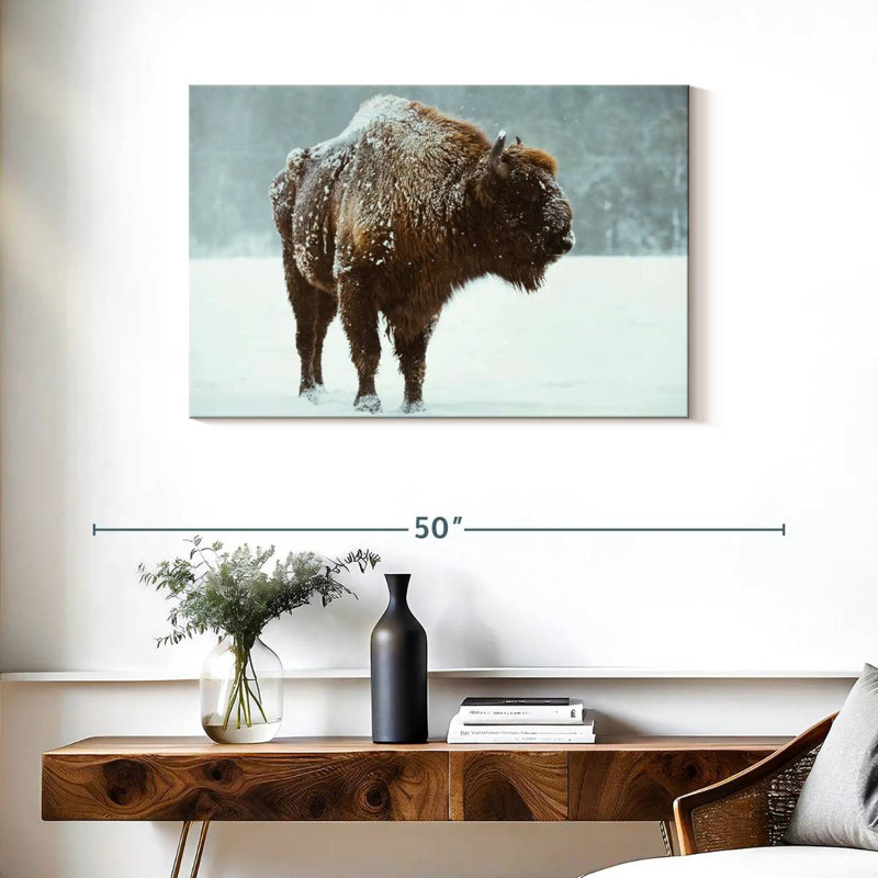 Brampt Snow Bison, 24" H x 36" W