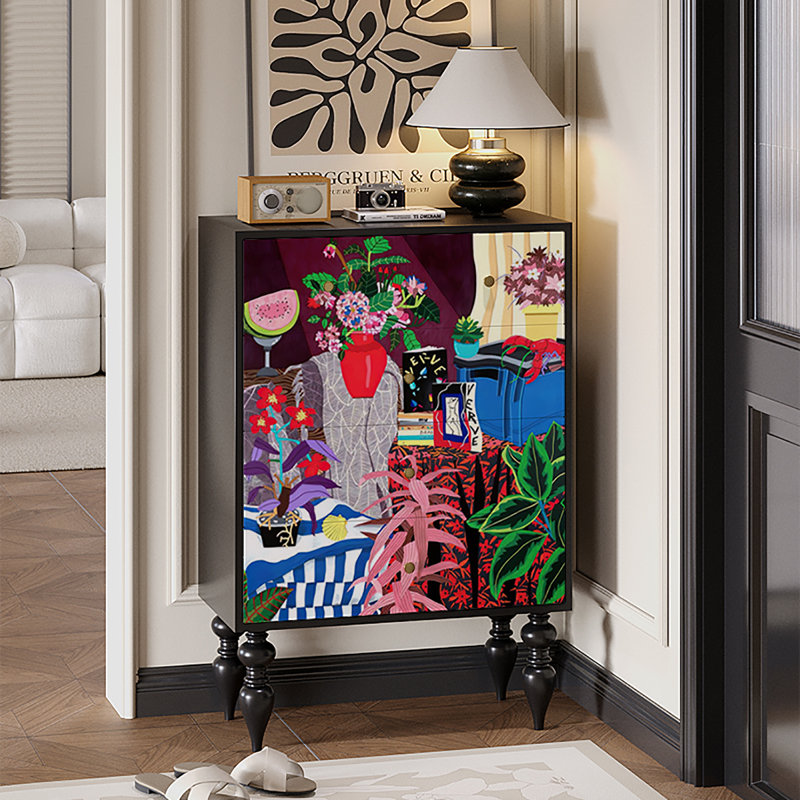 Armoire de rangement pour salon d'art abstrait