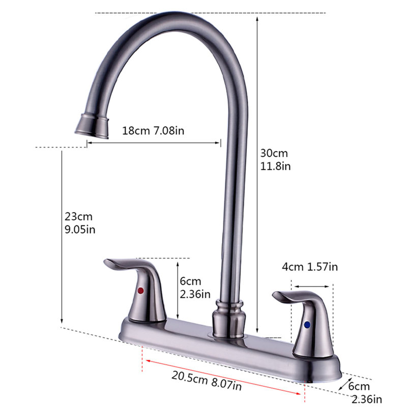 Centerset 2-handle Bathroom Faucet, Brushed Nickel
