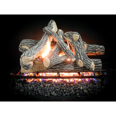 Great Oak Premium Realistic Vented Gas Log Kit LP NG
