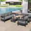 Sièges d'extérieur Ustyle Stylish - Coussins épais, chaises en fer, table en plastique et bois pour un look charmant-121047229