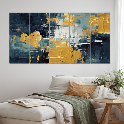 «Abstraction on Retro Blue II», art mural abstrait, affiche