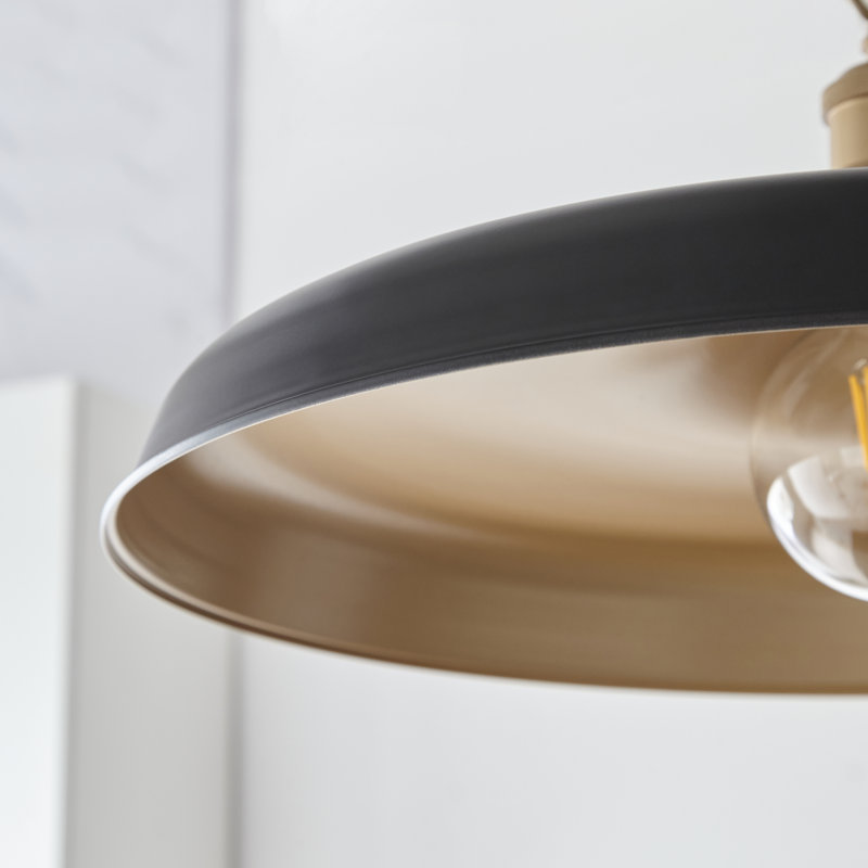 Colbert 1 - Light Dome Pendant, Matt Black/Satin Gold