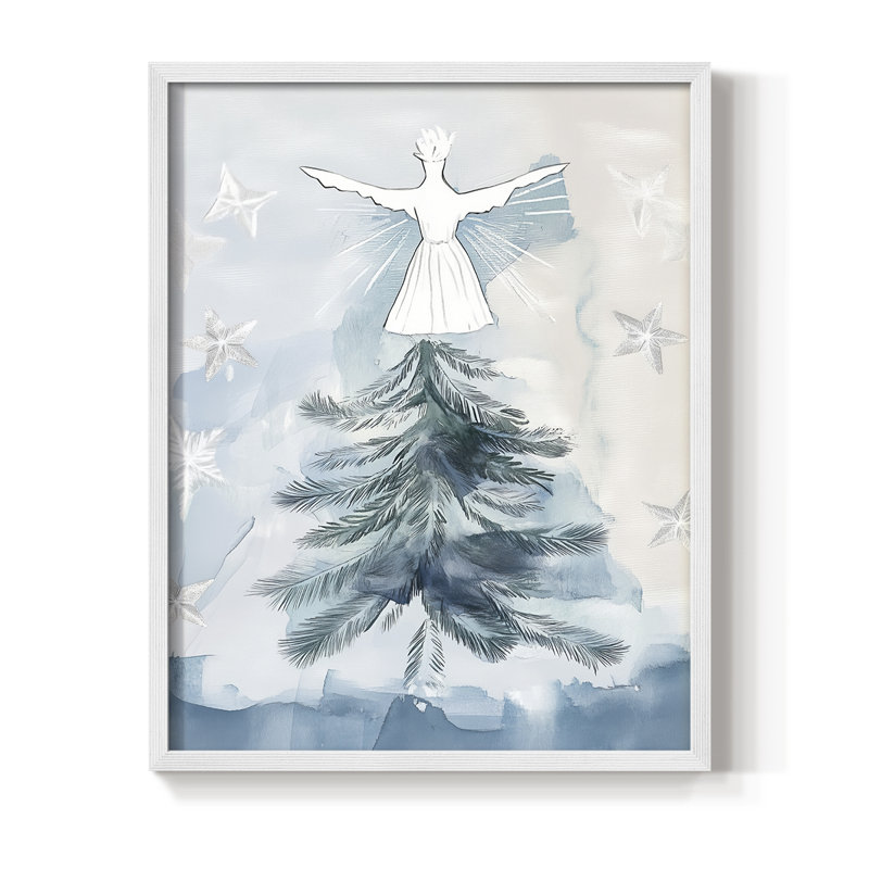 «Christmas Holiday Art CXL III», reproduction d'art encadrée - bois massif, H 21 po x l 17 po, Blanc