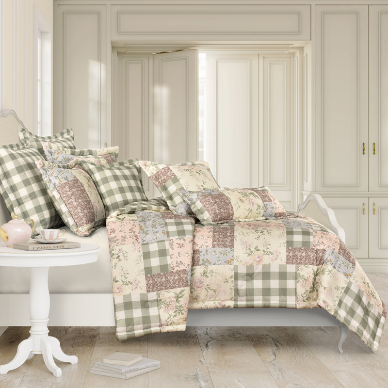 Ensemble d'édredon Elmira Dusty Rose, Édredon très grand et 2 taies décoratives stand