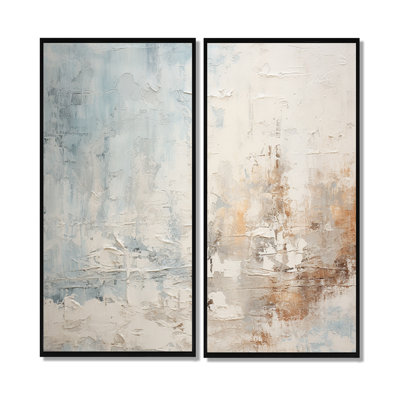 Beige Blue Ocean Storm II - Modern Wall Art