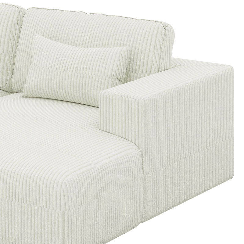 Méridienne surdimensionnée, canapé-lit Cloud Plush, Blanc