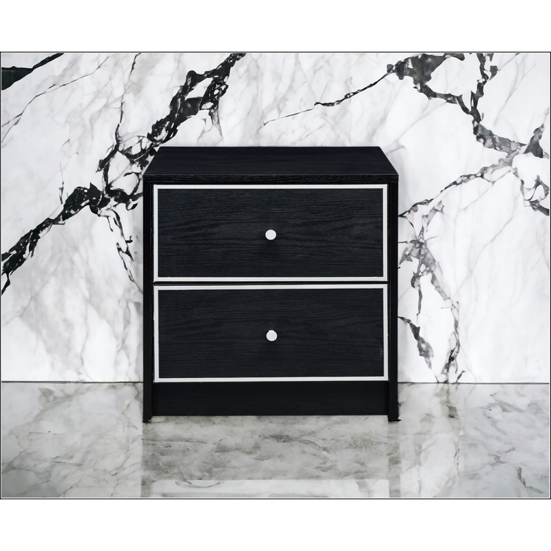 Jabir Black And Silver Accent Table