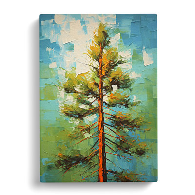 Pine Tree Abstract - Wrapped Canvas