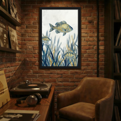 Animals Fish Swimming Among Seaweed Pattern