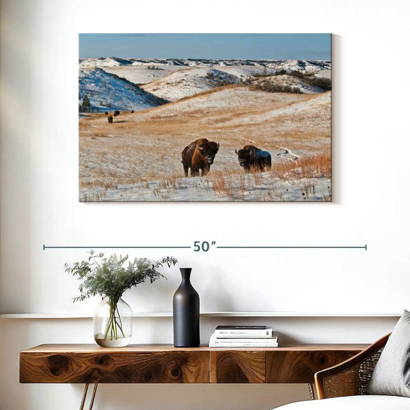 Alvord Buffalo In Winter, 26" H x 39" W