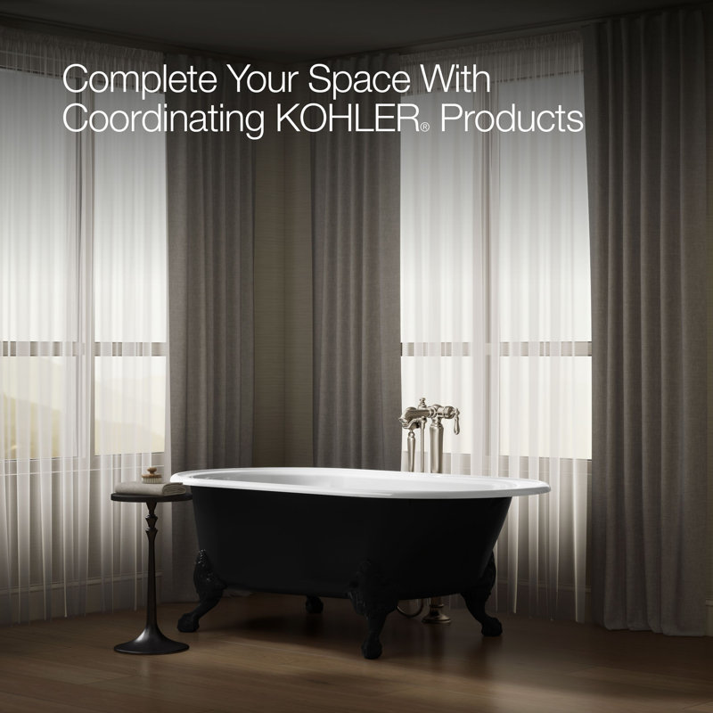 Iron Works® Historic™ 66" x 36" Freestanding Oval Bath with Iron Black Exterior and Safeguard Finish, White