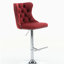 Tabouret de bar pivotant en velours avec hauteur d'assise réglable de 25 à 33 pouces, tabouret de bar à base chromée avec dossier, velours rembourré confortable