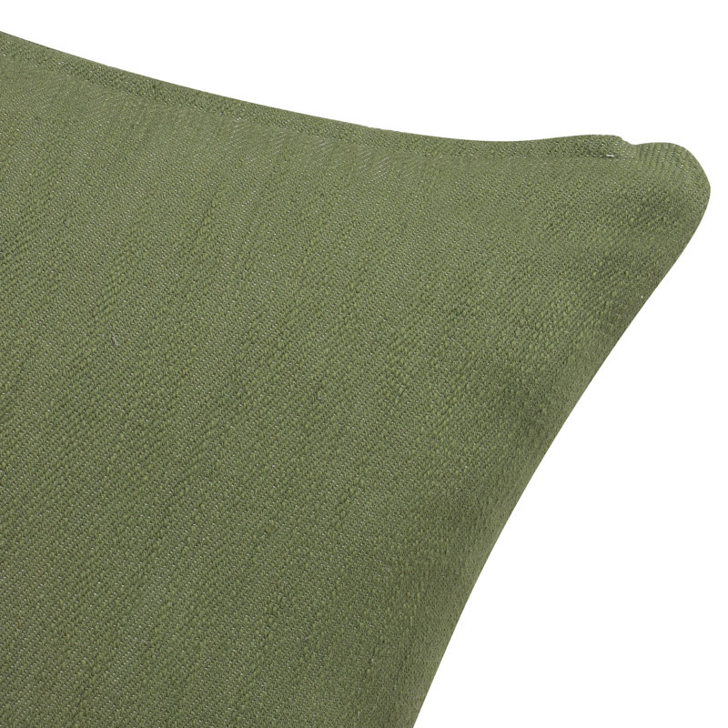 South Hampton Blue Buttoned Cotton Throw Pillow, Forest Green, 20" x 20", Polyester
