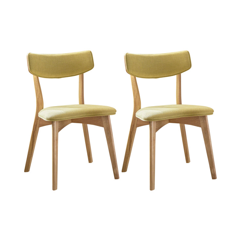 Hoopes 18.75'' H Upholstered Side Chair, Natural Oak, Green Tea