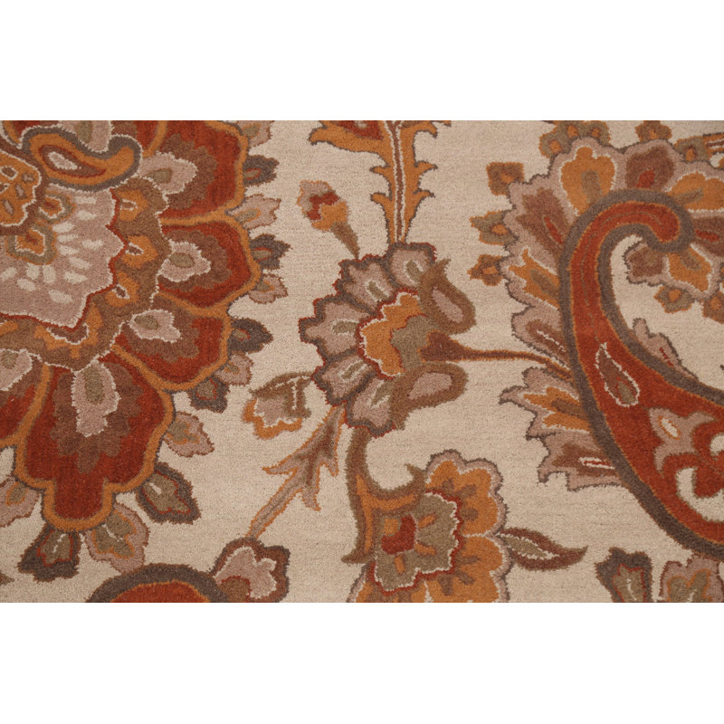 Tapis beige / brun en laine touffeté à la main Destiny