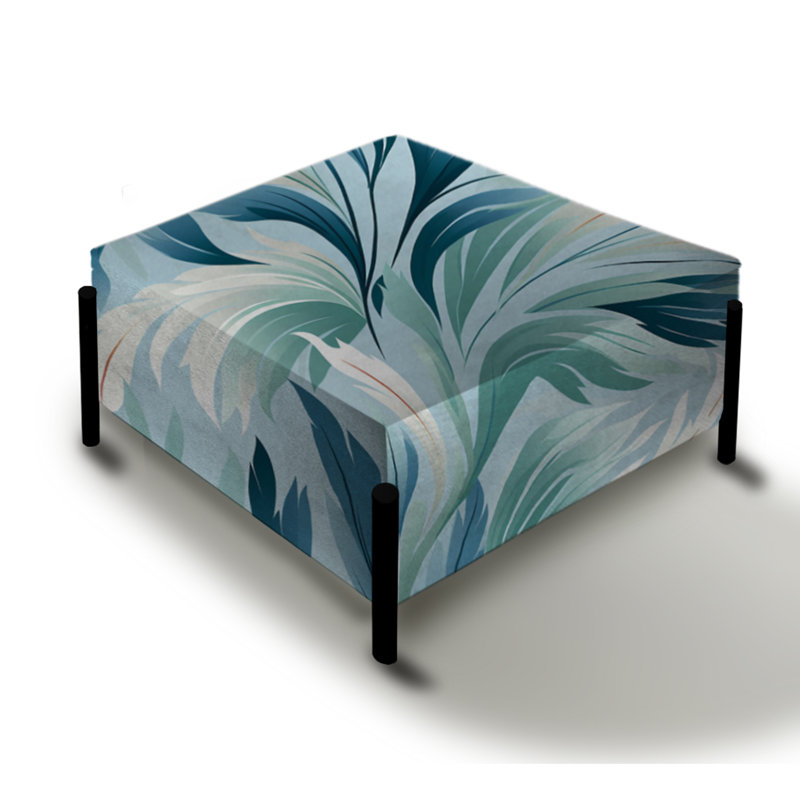 Grand repose-pieds carré tropical Azure Breeze