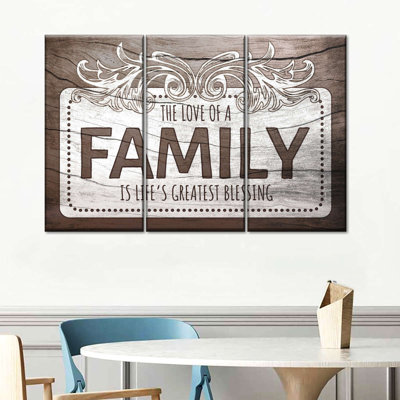 «Love Of A Family Quote II» sur toile, ensemble de 3 pièces