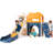 8 in 1 Large Toddler Slide w/Long Slope, Enclosed Steps, Telescope, Basketball Hoop, Tunnel-101189103