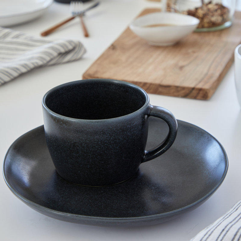 Livia Handmade Stoneware Coffee Mug, Matte Black