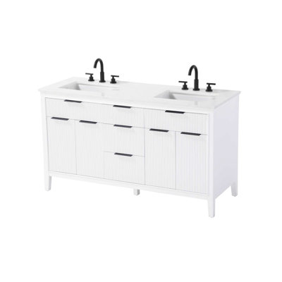 Meuble-lavabo double 60 po blanc