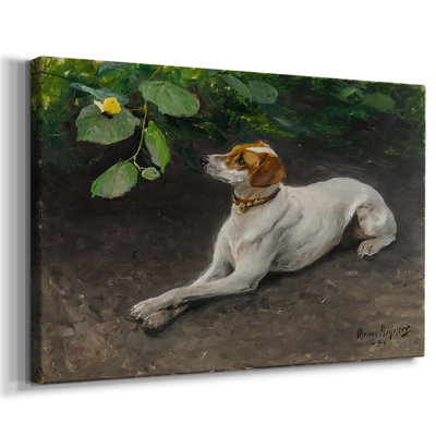 Fox-terrier avec un papillon-Bruno Liljefors-Toile tendue avec châssis-1891