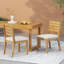Chaise sans accoudoirs d'extérieur en bois d'acacia avec coussins, chaise de salle à manger-1959756715