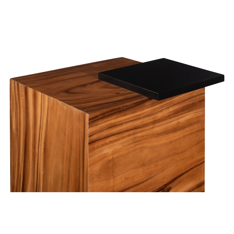 Plateau Side Table with Shelf
