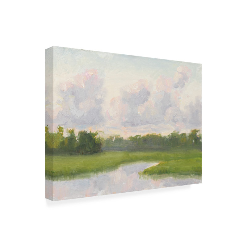 Art mural sur toile tendue - art mural «Pastel Clouds Over the Water» de Carson Overs chercher pour le salon, la chambre à coucher ou le bureau - 14 x 19
