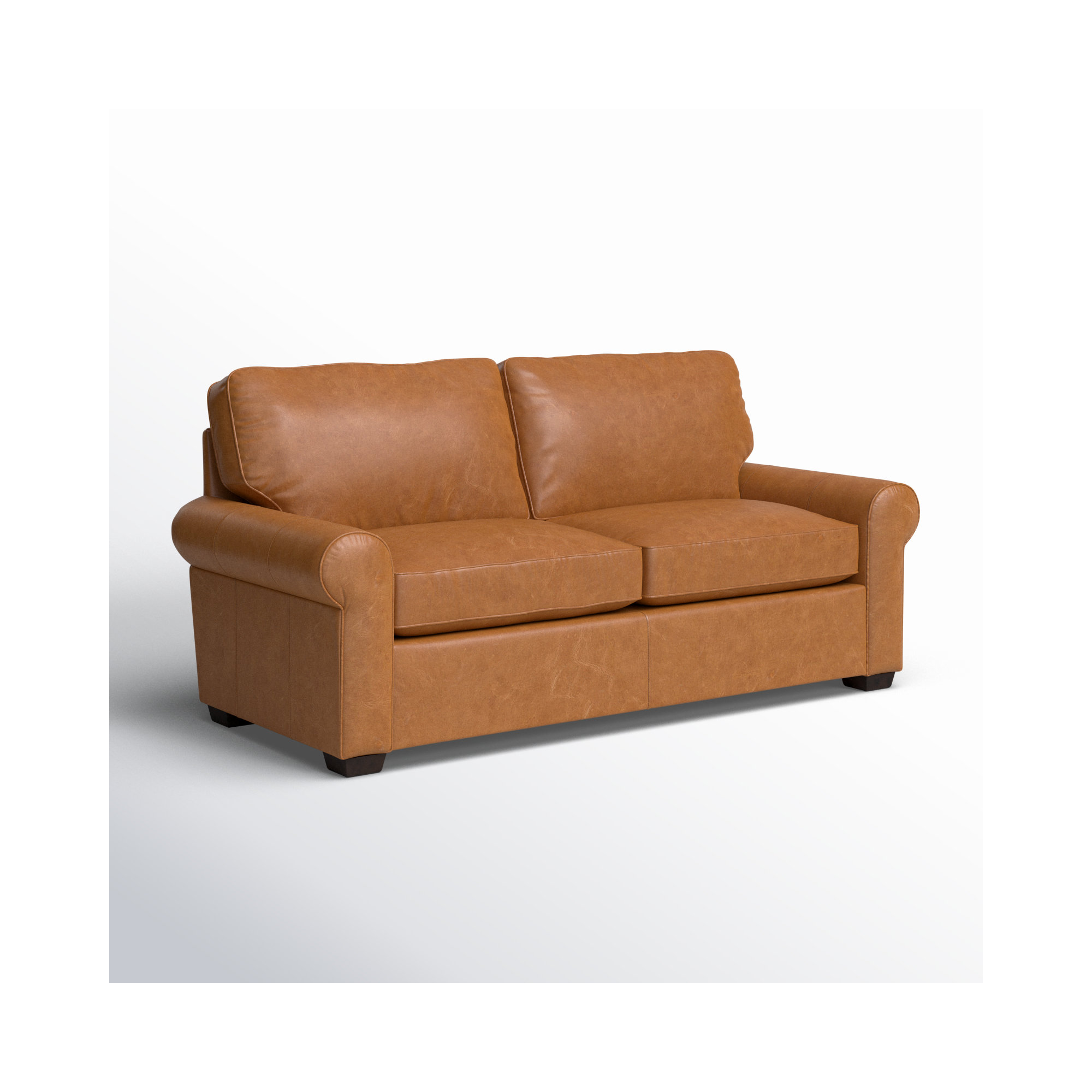 Porter 84" Genuine Leather Sofa, Bistro Saddle Genuine Leather