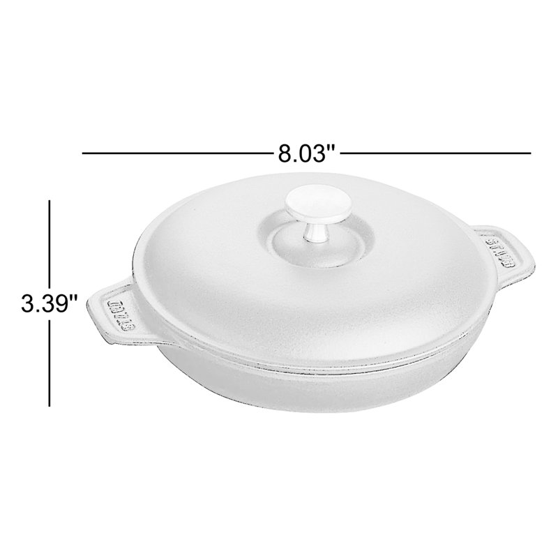 Staub Ceramics Cast Iron 7.9-inch Round Covered Baking Dish, Black Matte