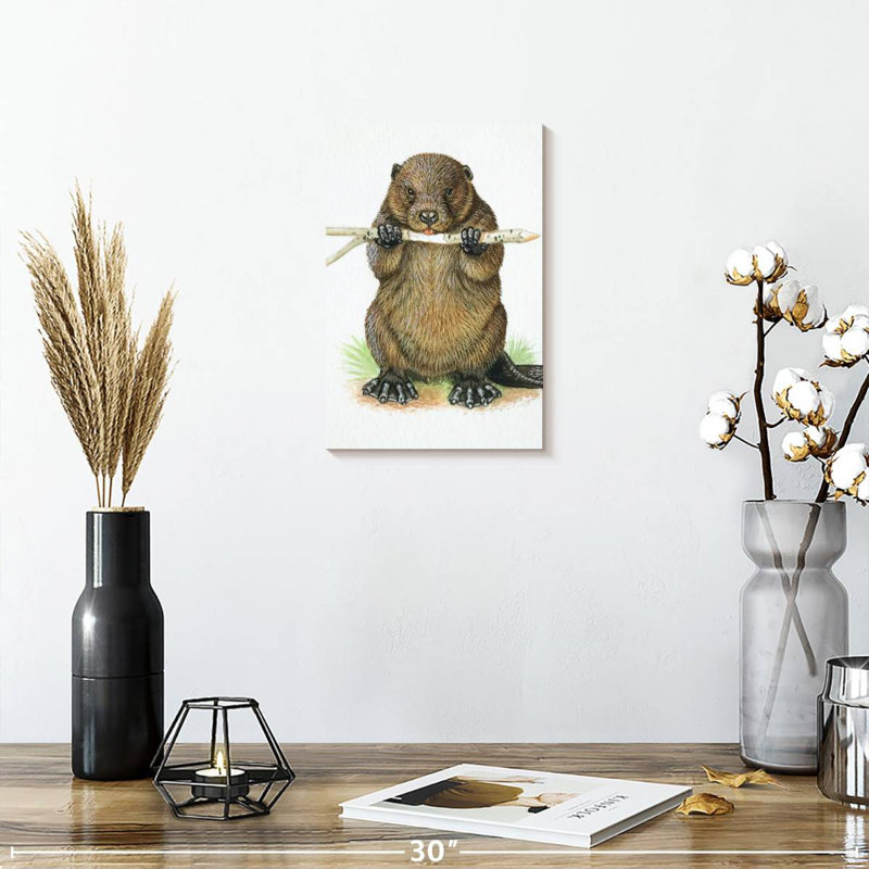 Brampt Branch-Eating Beaver, 12" H x 8" W