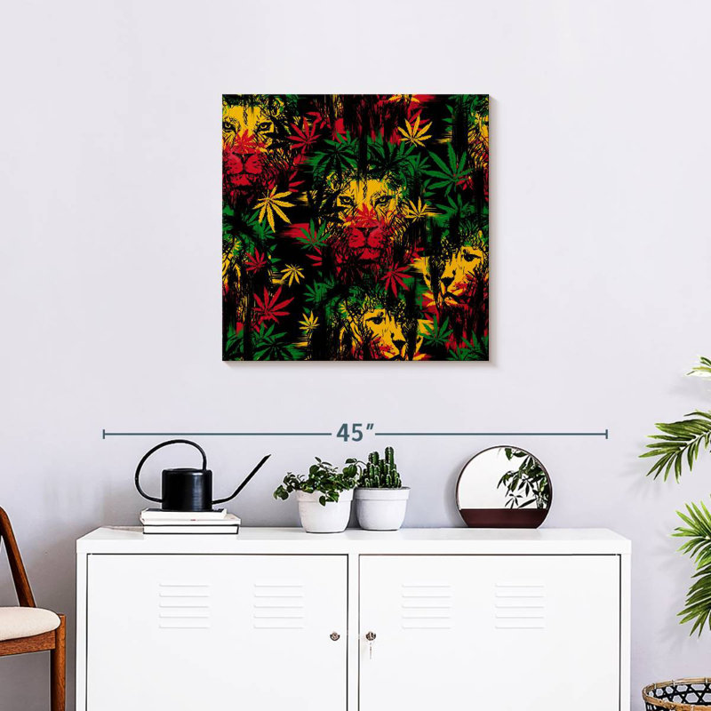 Marijuana Rasta Lion, 24" H x 24" W