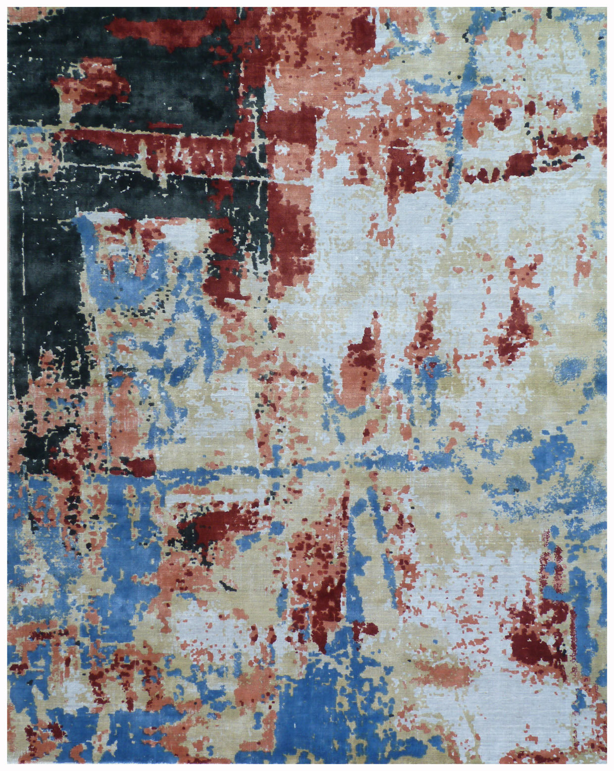 EXQUISITE RUGS Reflections Abstract Hand-Loomed Beige/Red/Blue Area Rug ...