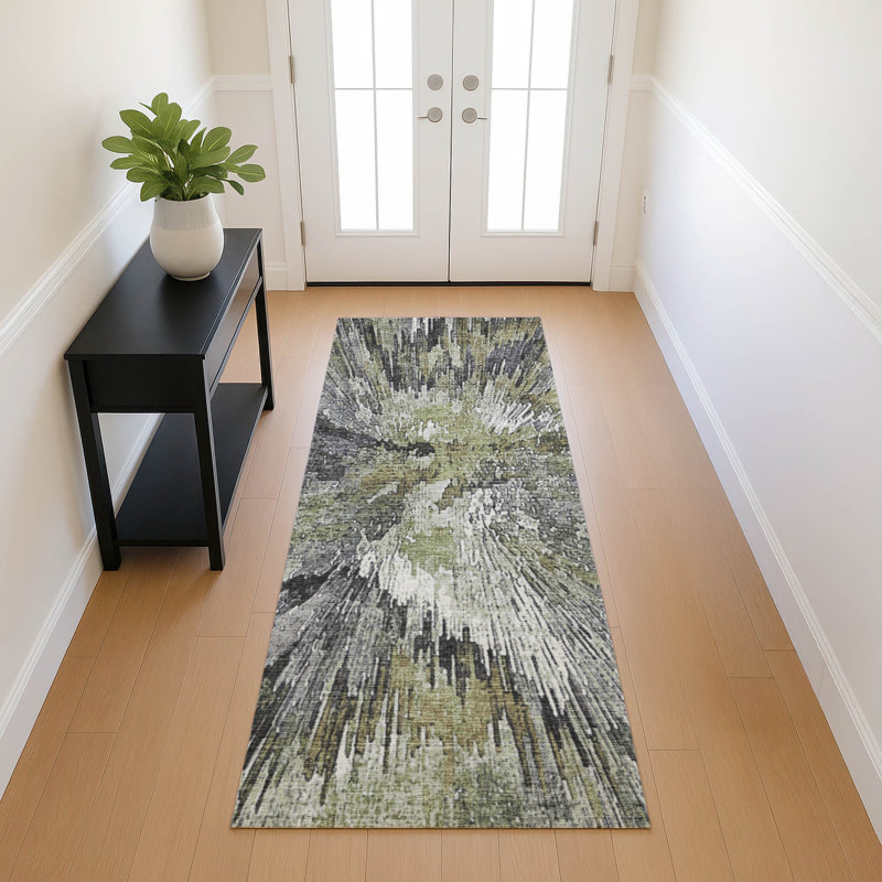 Machine Washable Indoor/Outdoor Pablo ACN2283 Abstract Rug, Runner 2'3" x 7'6"