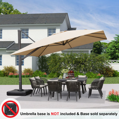 Najai 12' Square Cantilever Umbrella, Without Base,Beige